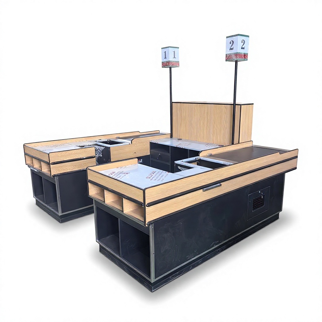 Modular Combined Supermarket Checkout Counter