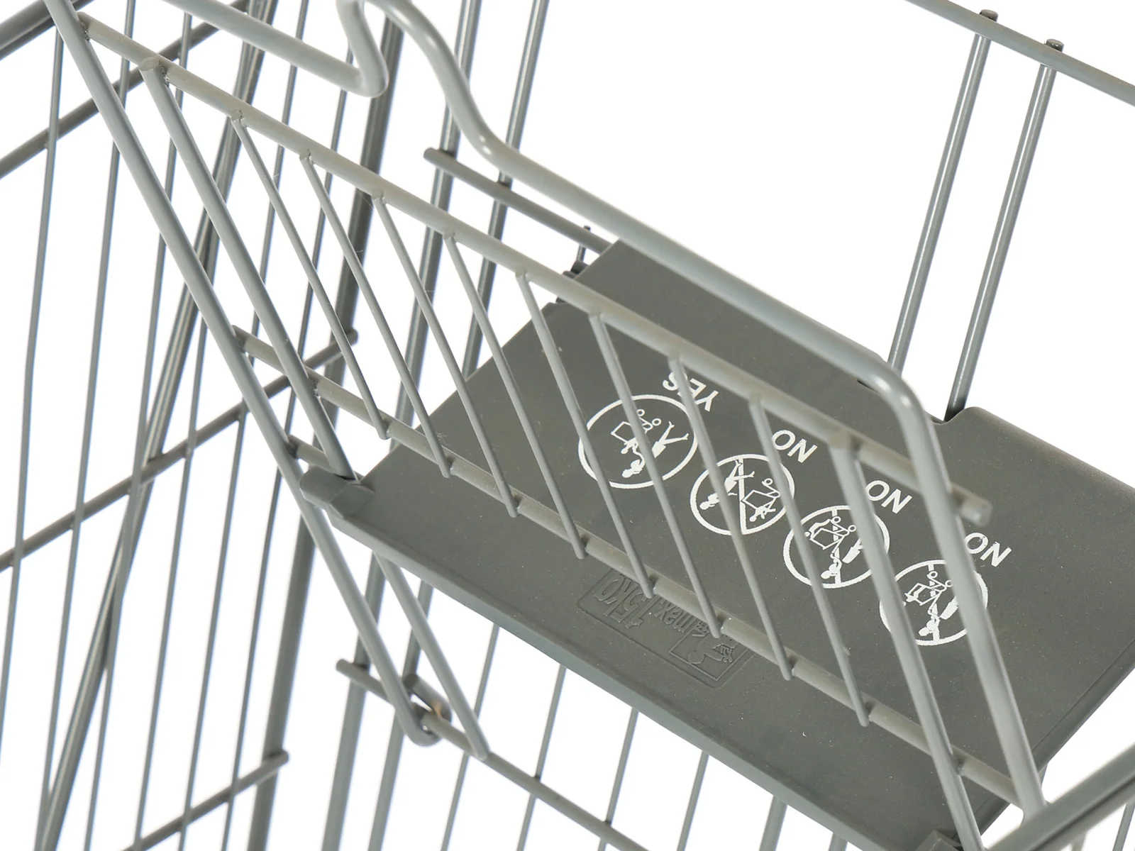 Compact nesting trolley photographed from the side showing the shorter basket