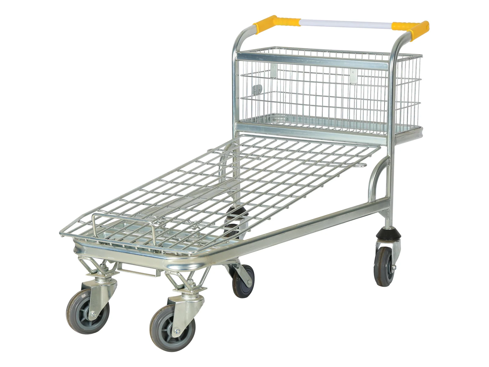 Flatbed Platform Trolley for Cased Goods photographed from the front on a white studio background