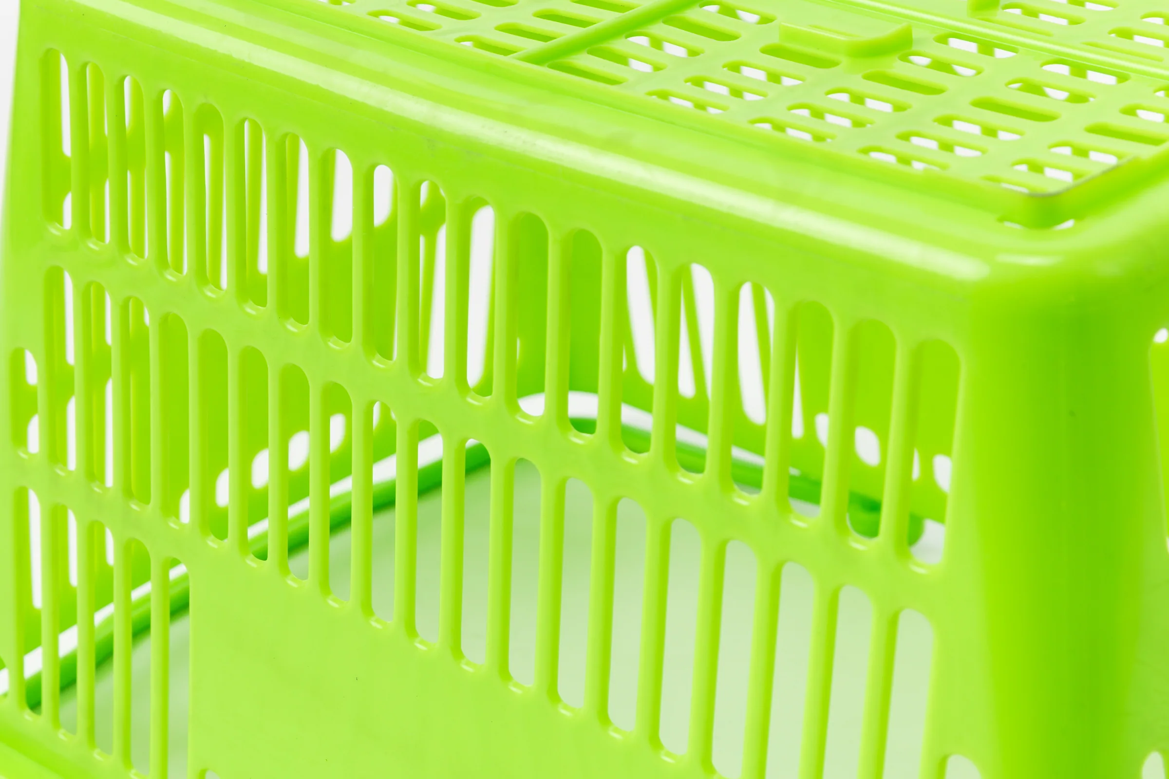 Keshun green hand basket with twin handles for supermarket use