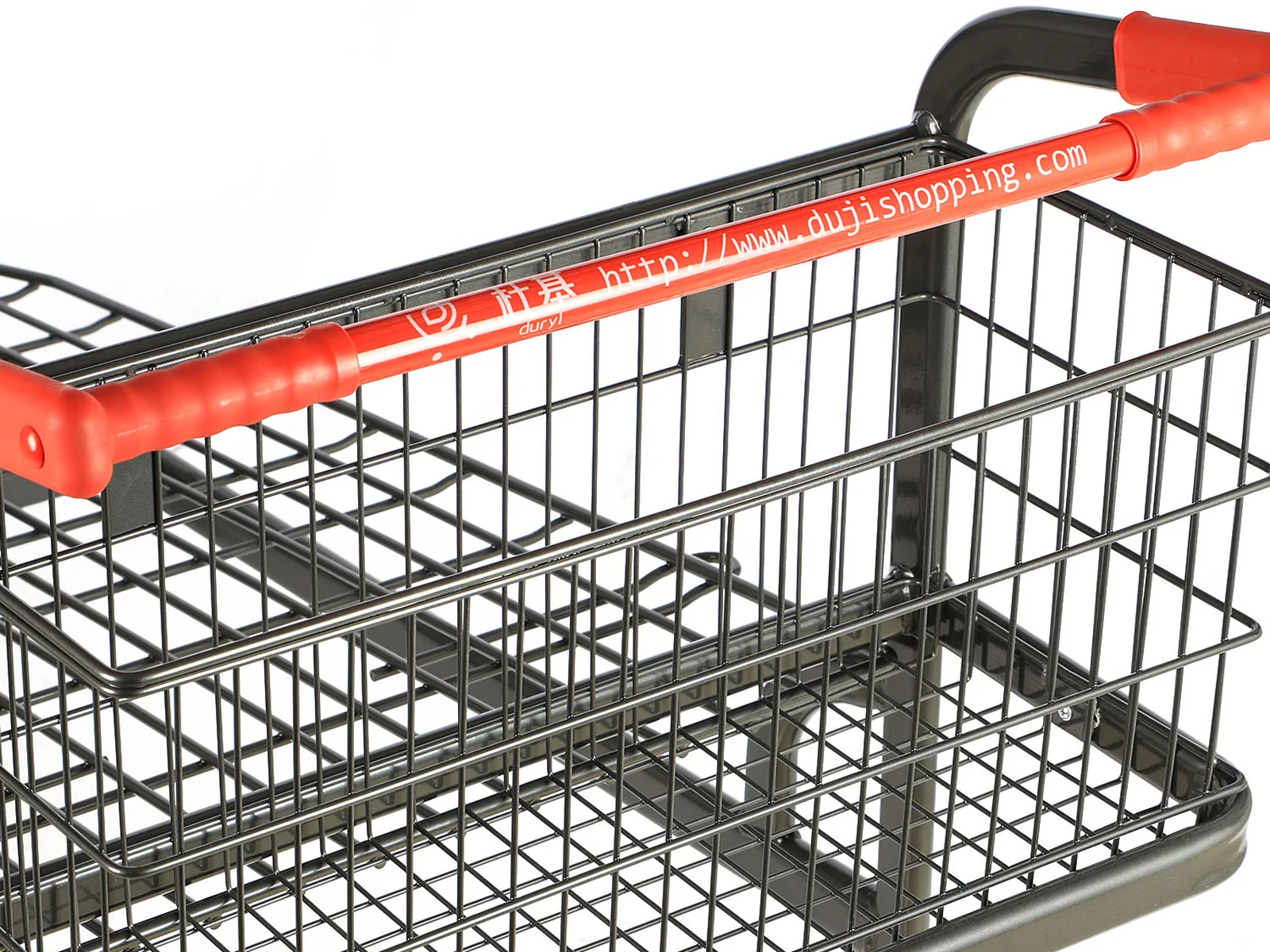 Heavy duty flatbed trolley photographed from the side showing the reinforced deck