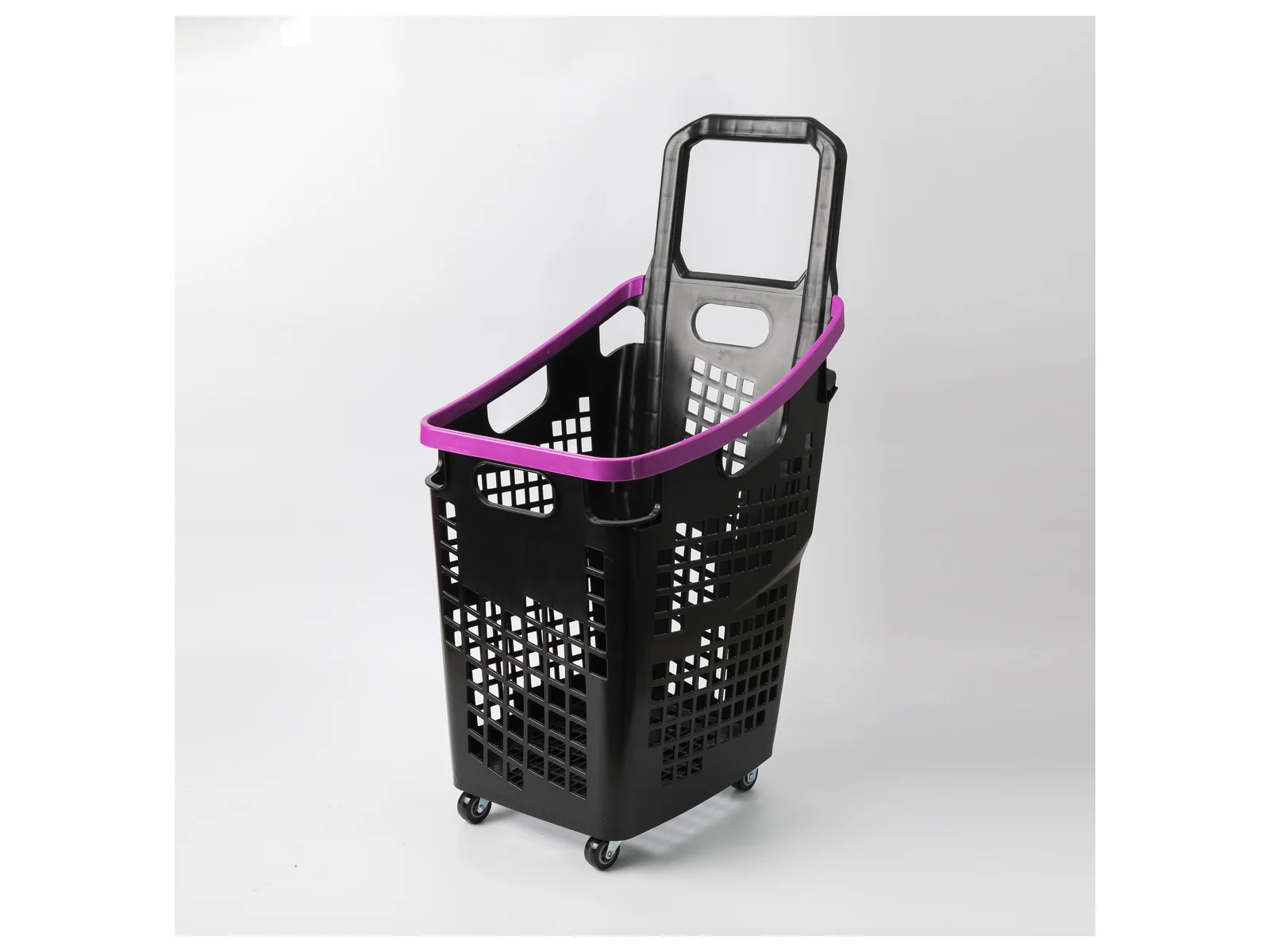 Roller Basket with Coloured Handle Grip photographed from the front on a white studio background