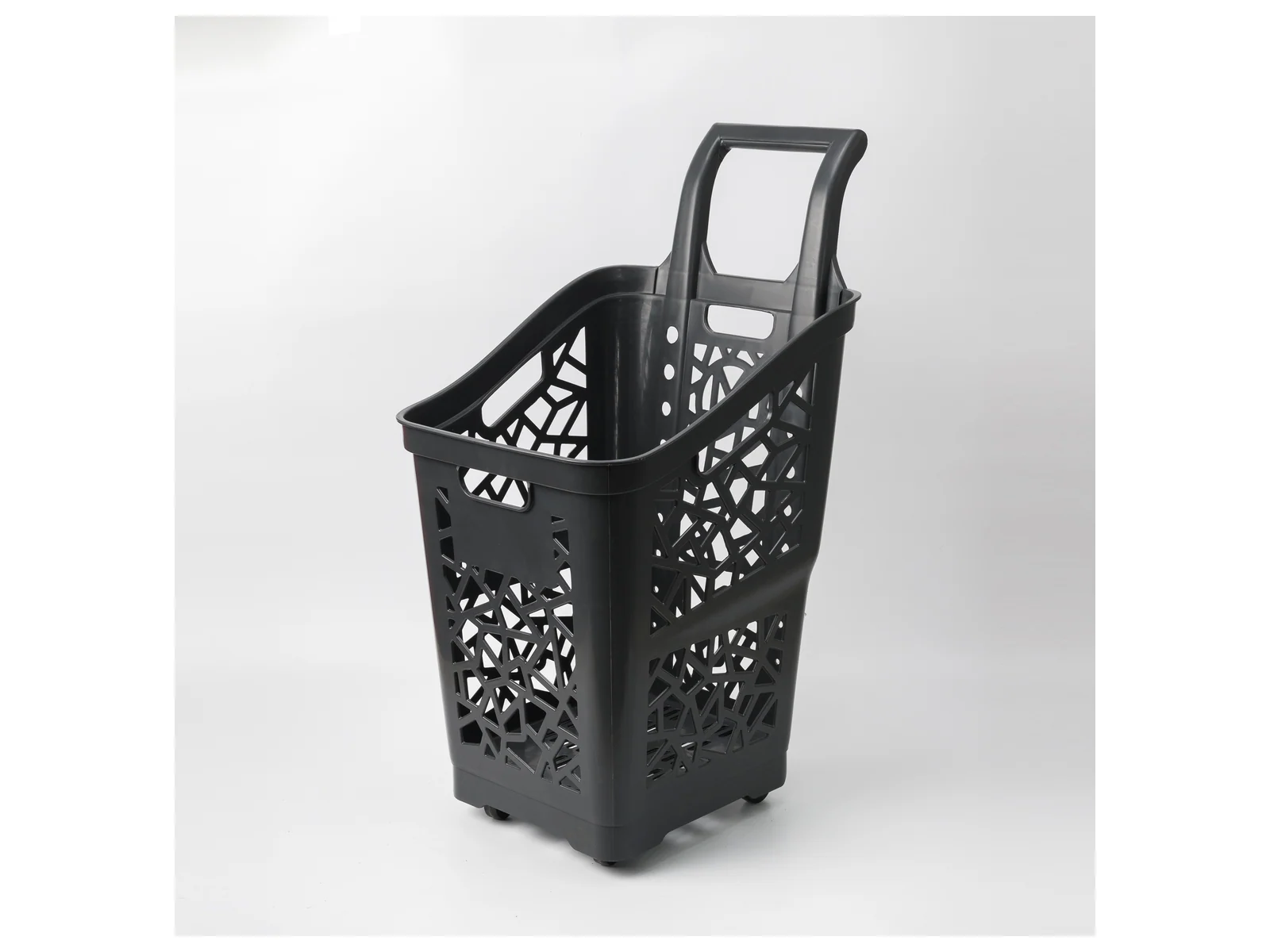 Tall Roller Basket with Narrow Base photographed from the front on a white studio background
