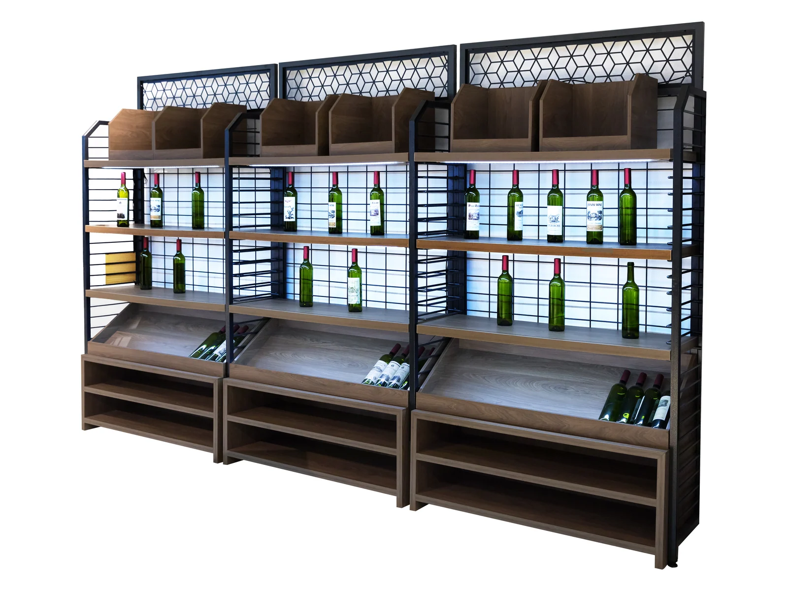 Tobacco Showcase with Compartment Grid photographed from the front on a white studio background